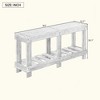 KIGFTSOD Vintage Fir Wood Entryway Table, 6 Reinforced Legs & 4.5" Thick Top with Metal Rivets & Under-Shelf, for Hallway Living Room - 4 of 4