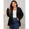 Womens Ribbed Knit Cardigan Open Front Casual Long Sleeve Flowy Draped Irregular Hem Lightweight Loose Outwear Coat - 2 of 4