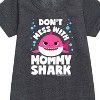 - Baby Shark - Don't Mess With Mama Shark Graphic Short Sleeve Fleece Dress - 2 of 4