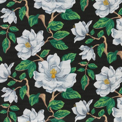 Magnolia Black and White Floral Tufted Chair Pads, Set of 2