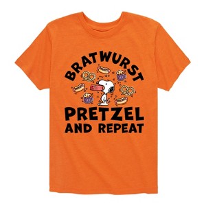 Boys' - Peanuts - Bratwurst Pretzel And Repeat Snoopy Short Sleeve Graphic T-Shirt - 1 of 4