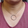 Haus of Brilliance Silver 2.0 Cttw Alternating Black and White Diamond Circle Pendant Necklace - 4 of 4