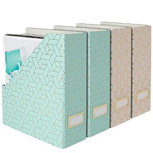 Blu Monaco Foldable Magazine File Holders - Set of 4 or 6 - Many Colors and Designs to Choose From - 1 of 4