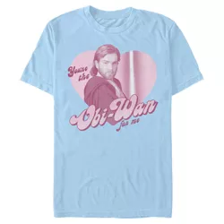 Men's Star Wars Valentine's Day You're the Obi-Wan for Me  T-Shirt - Light Blue - X Large