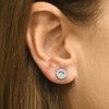 Pompeii3 1ct Halo Round Diamond Studs 14k White Gold - 3 of 4
