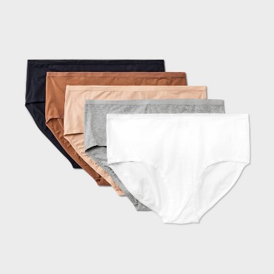 Women's 5pk Cotton Blend Briefs - Dealworthy™ Assorted Neutral 1X