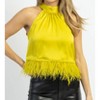 Women's NIGHT MOVES CHARTREUSE FEATHER TOP - Strut & Bolt - 3 of 4