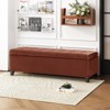 FONTOI Storage Bench, Compact Upholstered Storage Organizer, Foot Rest Suitable for Entryway Bedroom Living Room, Blush, 19"*15.5"*50" - 2 of 4