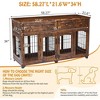 58 inch Double Dog Crate Furniture - Heavy Duty Wood Kennel with 2 Drawers & Removable Divider for 2 Dogs Indoor, Brown - 3 of 4