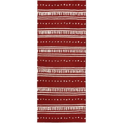 Simple Spaces Moroccan Red Runner Rug, 21"x54" – Boho-Inspired Geometric Accent with Warm Tones for Hallways and Indoor Spaces