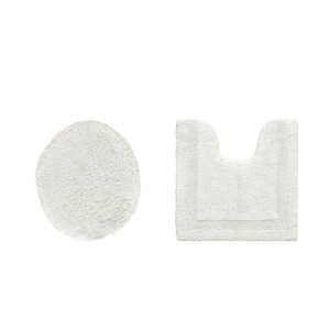 Lux Premium 100% Cotton Tufted Solid Reversible 2 Piece Bath Rug Set – Ultra-Soft, Water-Absorbent, Durable, Machine Washable Bathroom Rug - 1 of 4