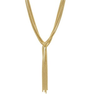 Adornia Gold Plated Multi Strand Textured Chain Necklace - 1 of 3