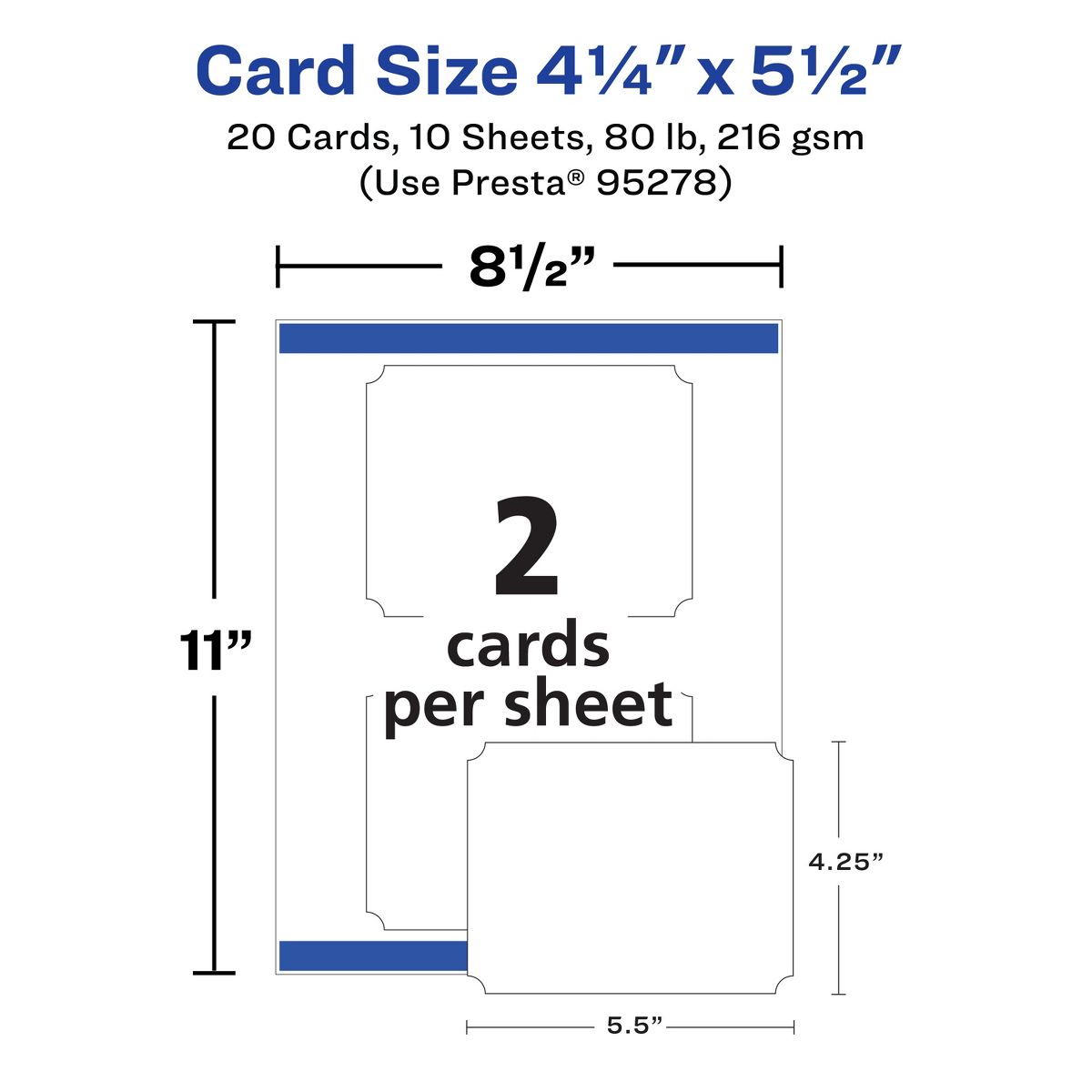 Avery Printable Matte White Corner Cards with Sure, 4.25" x 5.5" Rectangle Scalloped - thumbnail 10