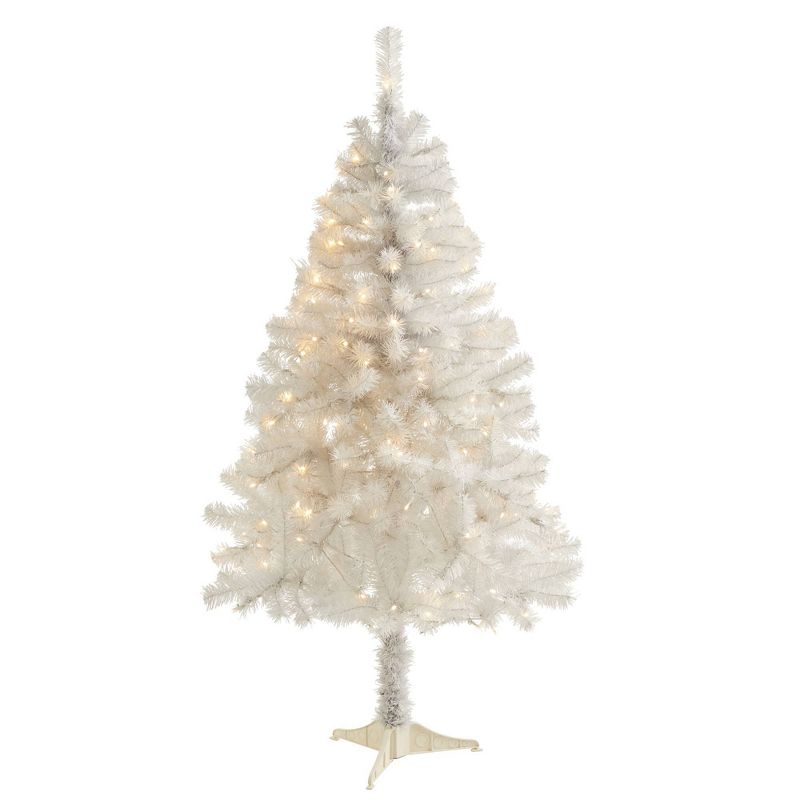 5ft Nearly Natural Pre-Lit LED White Artificial Christmas Tree Clear Lights, 1 of 8