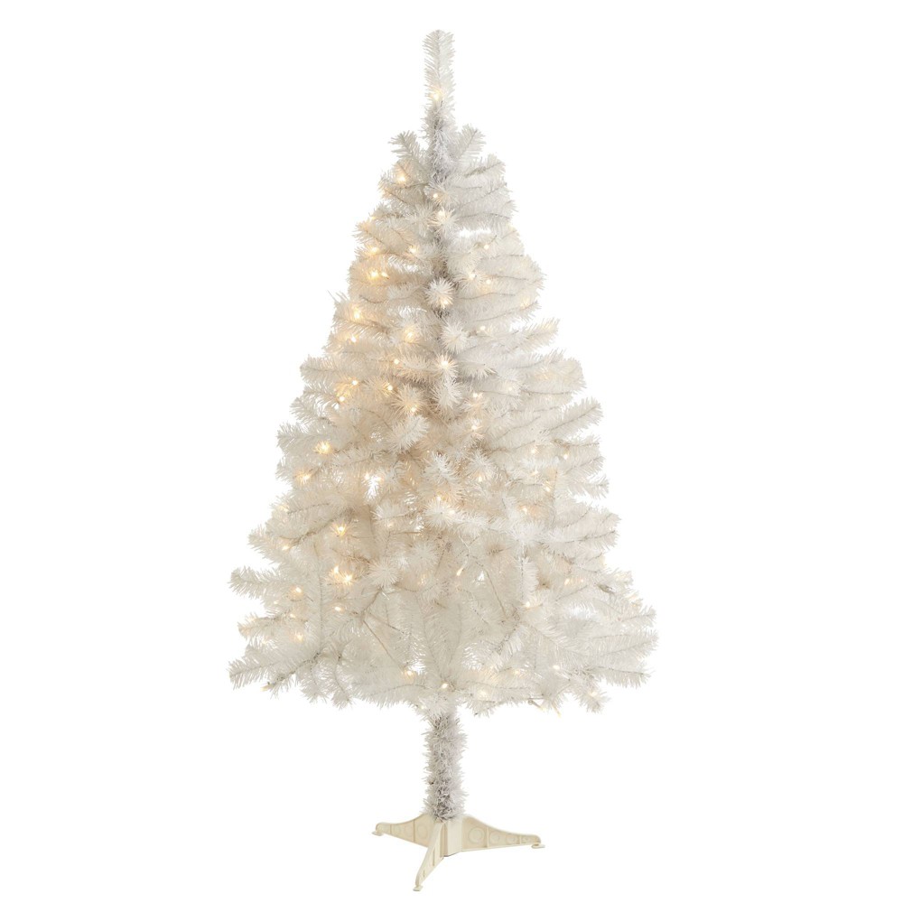 Photos - Garden & Outdoor Decoration 5ft Nearly Natural Pre-Lit LED White Artificial Christmas Tree Clear Light