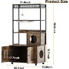 Acekool Metal Frame Cat Litter Box Enclosure with Storage Shelf and Play Features, Retro Brown - 2 of 4