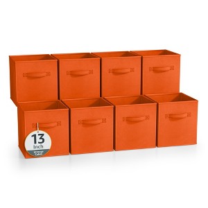 Sorbus 13 Inch 8 Pack Sturdy Collapsible Fabric Storage Cubes with Handle - for Organizing Clothes, Toys, Books, Shelves & more - 1 of 4
