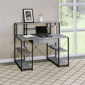 Grungis Office Desk with Open Shelves and Hutch,Computer Desk with 1 Drawer for Home Office,Company - 1 of 4