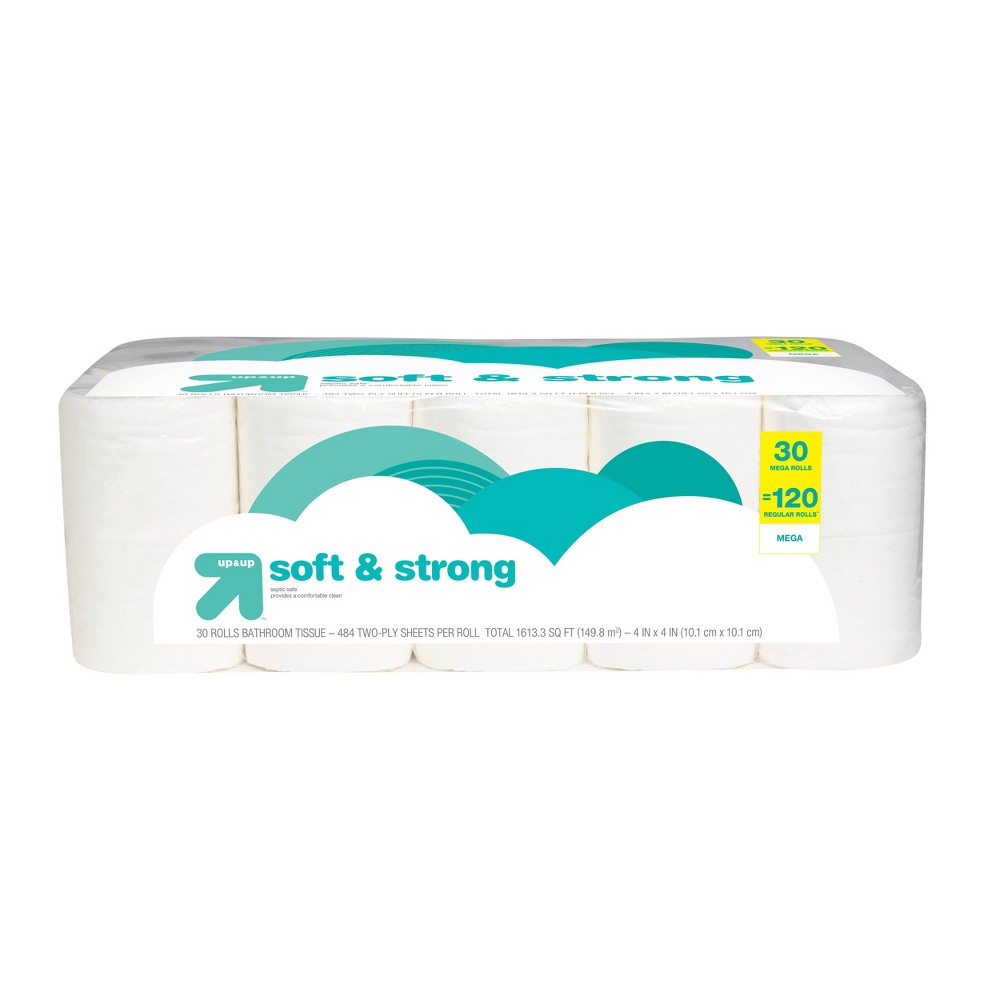 Soft & Strong Septic Safe Toilet Paper - 30 Mega Rolls - up & up