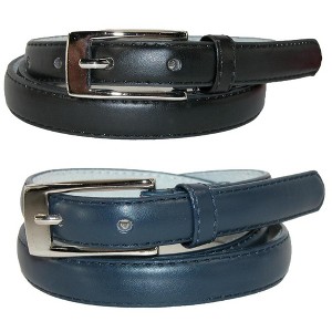 CTM Women's Skinny Leather Dress Belt (Pack of 2 Colors) - 1 of 4
