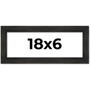 PosterPalooza | 18x6 Wide Barnwood Picture Frame, UV Acrylic, 6 Finishes - Grey, Brown, White, and Black - 1 of 4