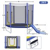 7FT Trampoline, Round Outdoor Recreational Trampoline for Kids with Safety Enclosure Net, Slide and Ladder -ModernLuxe - 2 of 4