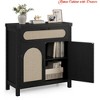 Living Room Rattan Cabinet w/ Drawer, Sideboard w/ Synthetic Rattan-Accent Doors, Adjustable Shelves, Buffet Cabinet - 2 of 4