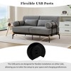 Jump Into Fun 59" Modern Loveseat Sofa with Flexible USB Ports，Unique Cylindrical Armrests Chenille Fabric Upholstery for Living Room - 4 of 4