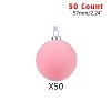 Every Day is Christmas Velvet 50ct 57cm/2.24" Christmas Ornaments, Shatterproof Christmas Tree Ornament Set, Flocking Ball Decorations - 3 of 4