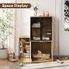 Hidden Litter Box Furniture, 2 Tier Enclosed Litter Box Furniture with Doors, Hidden Storage and Ladder - 3 of 4
