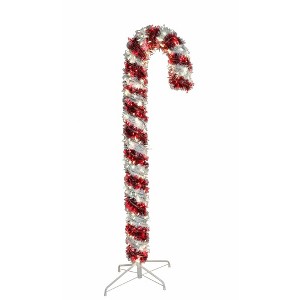 Kurt Adler Kurt Adler 6-Foot Pre-Lit Red and White LED Tinsel Candy Cane - 1 of 1