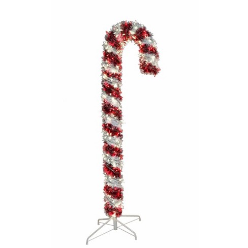 Kurt Adler Kurt Adler 6-foot Pre-lit Red And White Led Tinsel Candy ...