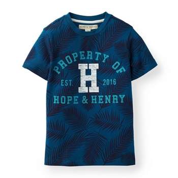 Hope & Henry Boys' Printed Short Sleeve Graphic Tee, Kids
