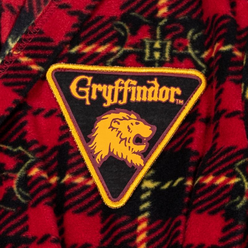 Harry Potter Gryffindor Hufflepuff Ravenclaw Slytherin Fleece Long Sleeve Pajama Sleep Robe Little Kid to Big Kid, 5 of 8