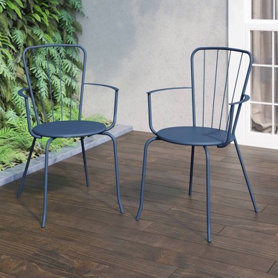 2pk Outdoor Dining Chairs - Blue - TK Classics