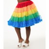 Unique Vintage Women's Plus Ruffled Petticoat Crinoline Rainbow Stripe - 3 of 3