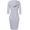 Women's Casual Long Sweatshirts 3/4 Sleeve Hooded Bodycon Dress with Kangaroo Pocket - 3 of 4
