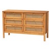 Baxton Studio Jenn Wood 6 Drawer Dresser with Distressed Finished Rattan Golden Brown/Distressed Rattan - 2 of 4