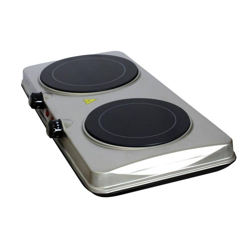 Megachef Portable Dual Vitro-Ceramic Infrared Cooktop - Silver, 3 of 8