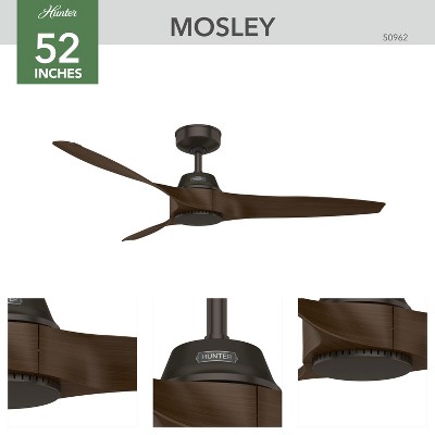 52" Premier Bronze 3-Blade Modern Ceiling Fan with Wall Control