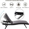 FURNIinspire Patio Chaise Lounges 2PCS Chaise Lounge, Beach Poolside Adjustable Backrest Recliners Padded for Sunbathing, Brown, 76.5"*23.5"*35.75" - 2 of 4