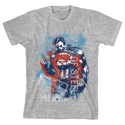 Man Steel Serious Pose Athletic Heather T-shirt :