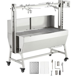 132 LBS Roaster Spit Rotisserie BBQ Grill Pig Lamb Chicken Roaster 44" With Wheels - 1 of 4