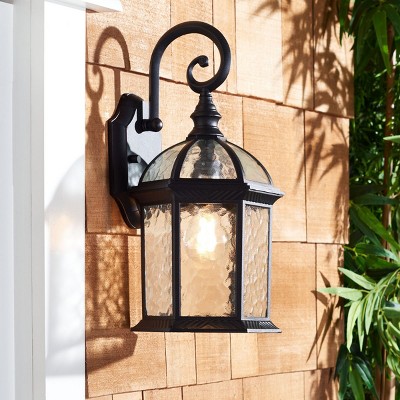 Falyn Black Steel Victorian Outdoor Wall Sconce Set