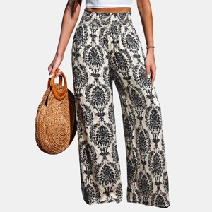 Women's Breezy Damask Wide Leg Pants - Cupshe - 1 of 4