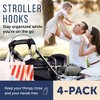 Maplefield Baby Stroller Hooks with Large Carabiner Clip - 4 Pack - Great for Organizing Diaper Bags, Purses, and Shopping Bags - 3 of 4