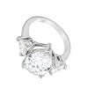 Slickblue Exquisite Cubic Zirconia Pear 3-Stone Ring for Women with Platinum-Like Luster - 3 of 3