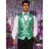 INSPIRE CHIC Men's Slim Fit Disco Party Shiny Metallic Suit Vest with Bowtie - 2 of 4