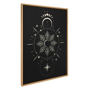 Kate & Laurel All Things Decor 28"x38" Sylvie Mystical Moon Stars Boho Night Sky Tarot Astrology Vibe Framed Metallic Canvas Wall Art - 1 of 3