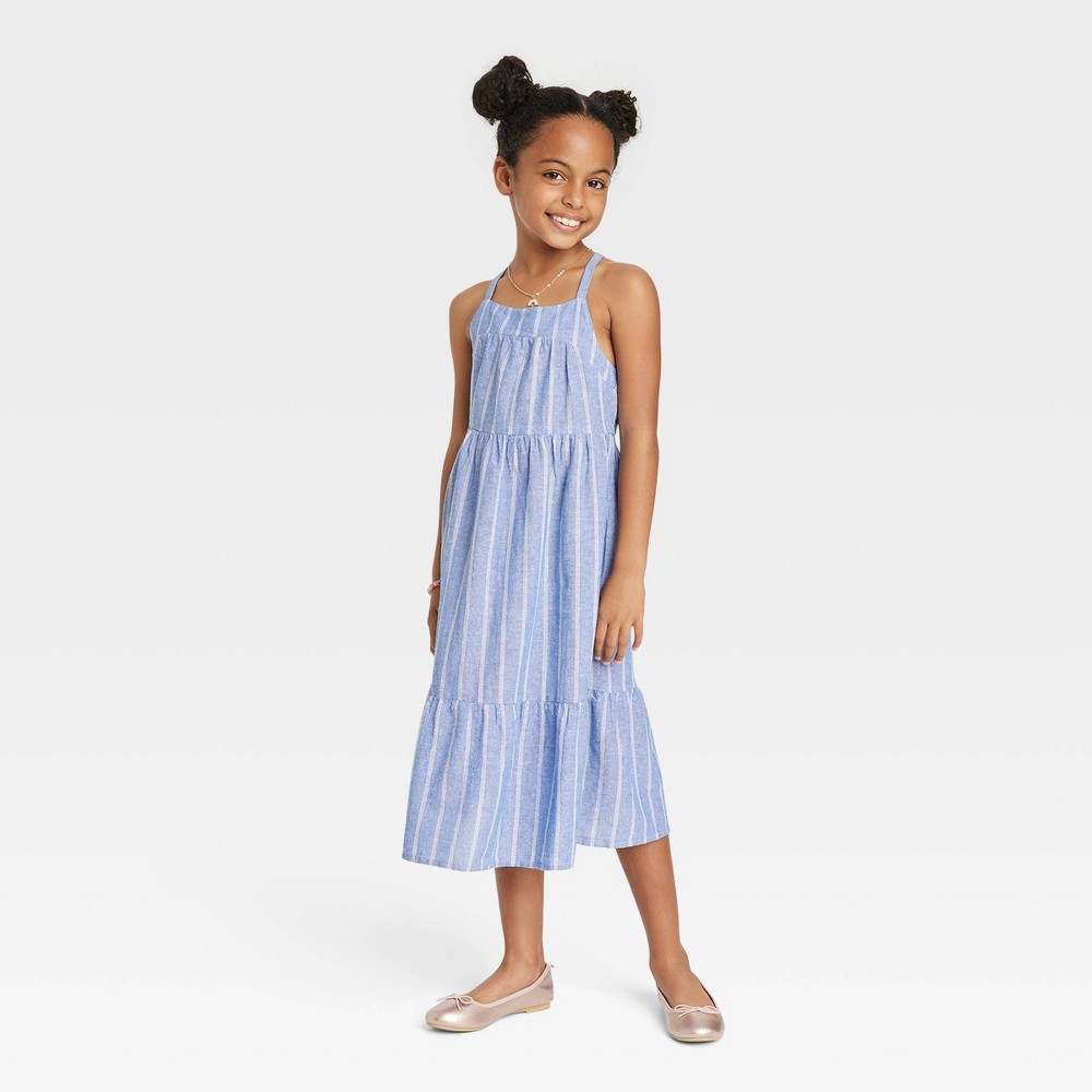 Girls' Sleeveless Tired Midi Dress - Cat & Jack™ Blue XS